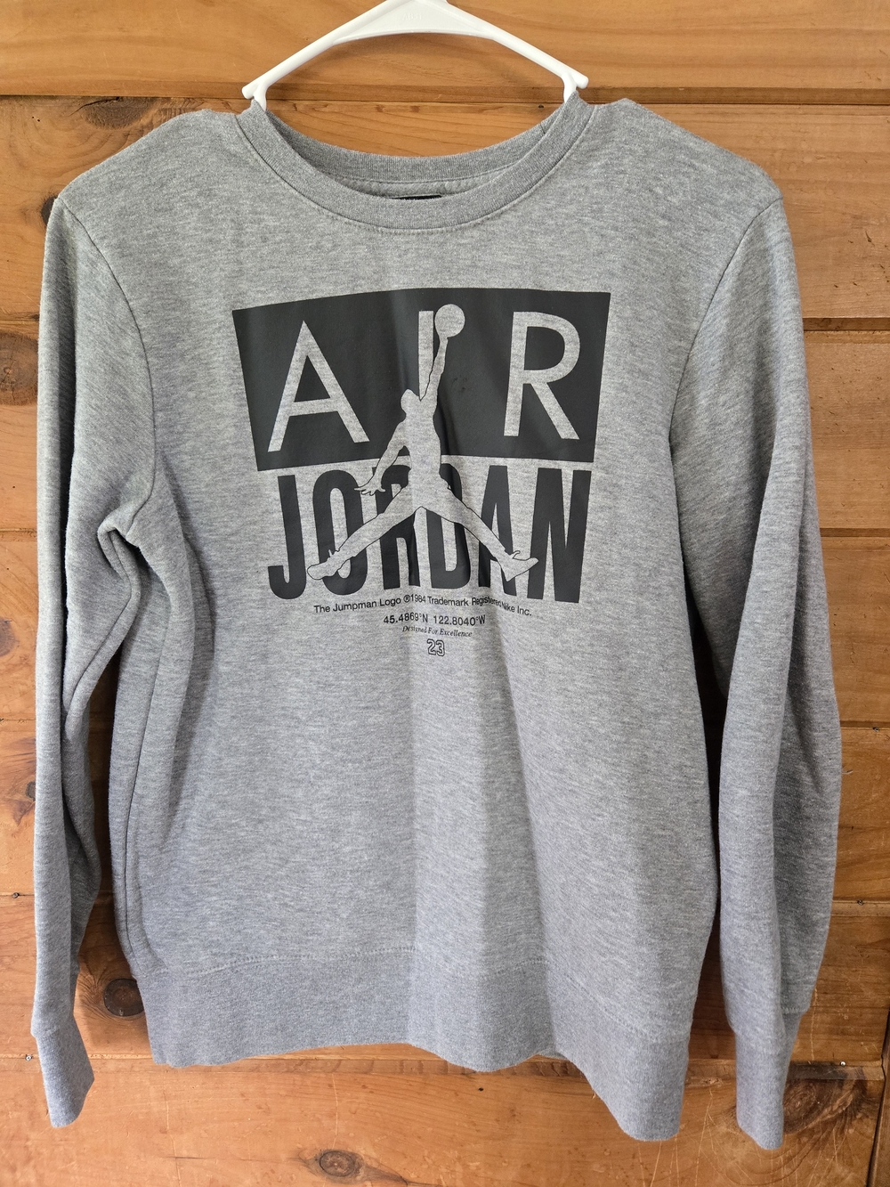 Jordan Gray Sweatshirt with Red Jumpman Tag